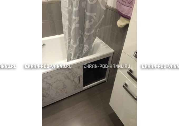 Раздвижной экран EUROPLEX Комфорт серый мрамор – купить по цене 6250 руб. в интернет-магазине в городе Волгоград картинка 4