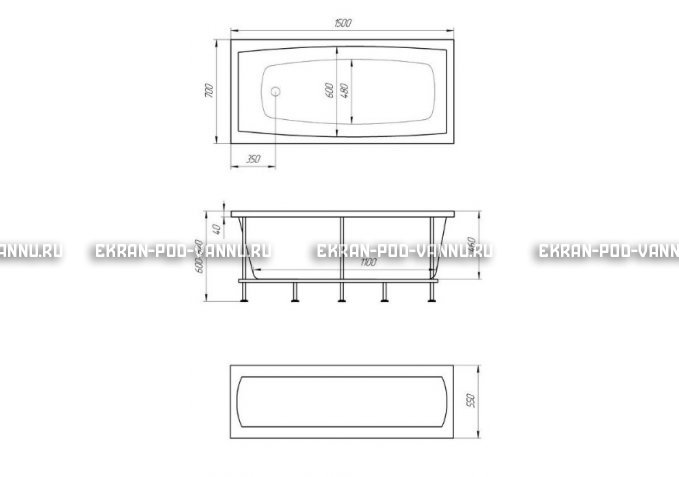 Акриловая ванна 1MarKa Melora 150x70 – купить по цене 12300 руб. в интернет-магазине в городе Волгоград картинка 4