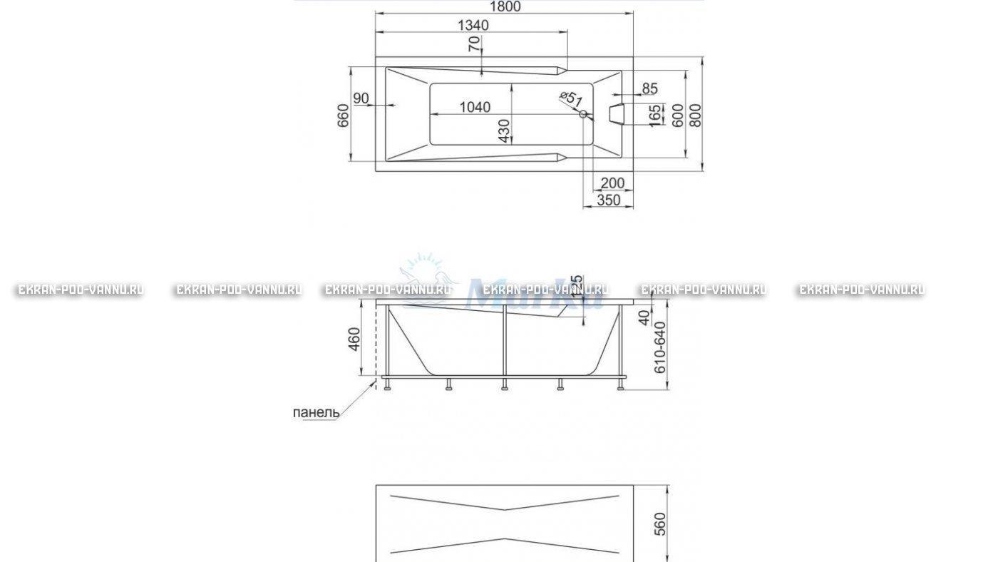 Акриловая ванна 1MarKa Raguza 180x80 – купить по цене 17854 руб. в интернет-магазине в городе Волгоград картинка 13