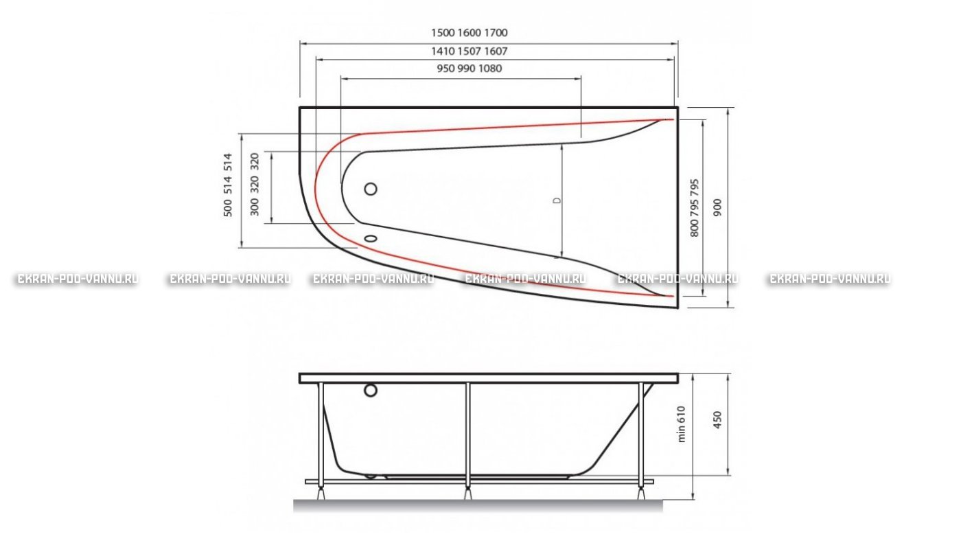 Акриловая ванна Vayer Boomerang 160x90 – купить по цене 52780 руб. в интернет-магазине в городе Волгоград картинка 10