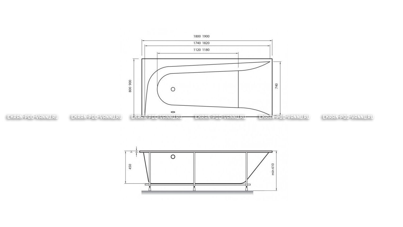 Акриловая ванна Vayer Boomerang 180x80 – купить по цене 43210 руб. в интернет-магазине в городе Волгоград картинка 15