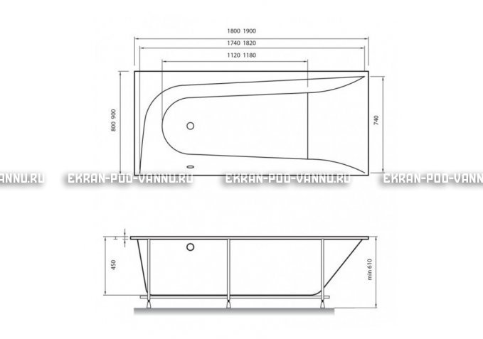Акриловая ванна Vayer Boomerang 180x80 – купить по цене 43210 руб. в интернет-магазине в городе Волгоград картинка 4