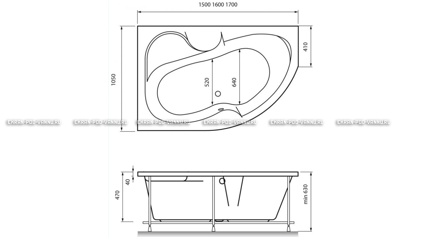 Акриловая ванна Vayer Azalia 160x105 – купить по цене 28220 руб. в интернет-магазине в городе Волгоград картинка 16