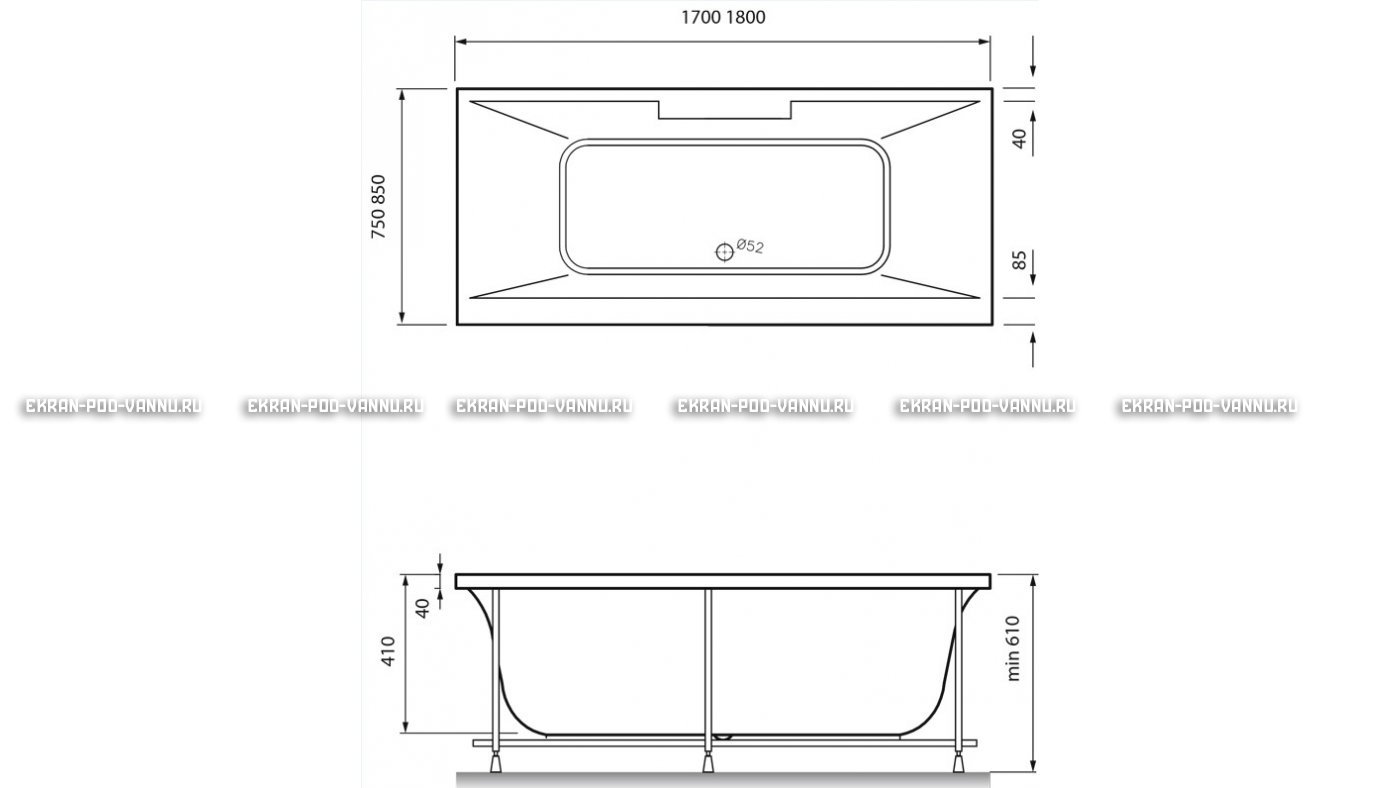 Акриловая ванна Vayer Casoli 180x80 – купить по цене 23580 руб. в интернет-магазине в городе Волгоград картинка 16